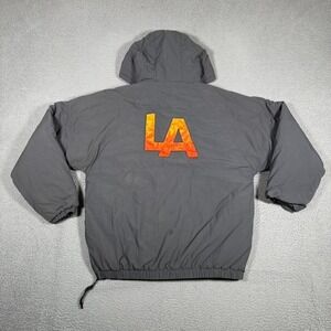 Legends Jacket Mens Small Gray Pullover Hooded Softshell Kangaroo Pocket Logo
